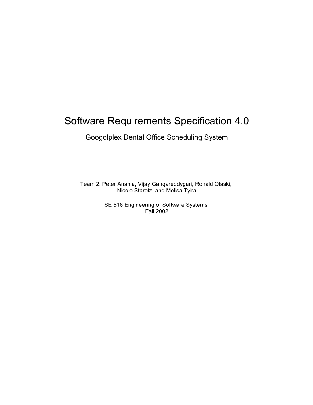 Software Requirements Specification Document Template