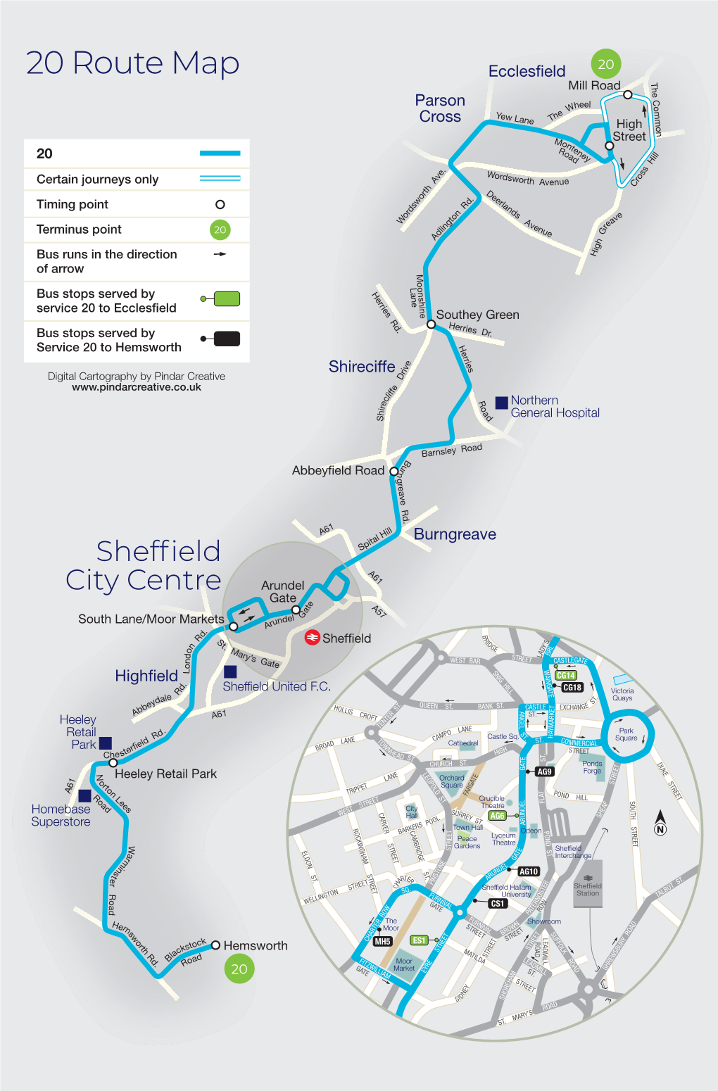 20 Route Map Ecclesfield 20 Mondays to Fridays (Except Public Holidays) Saturdays T Mill Road H E