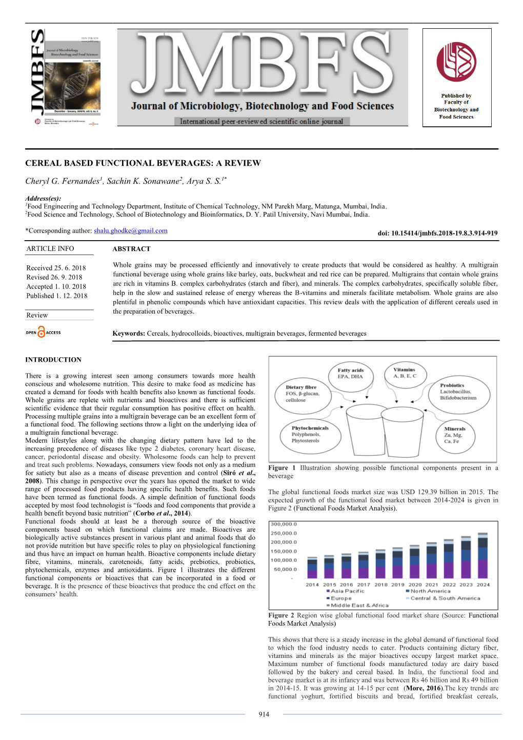 Cereal Based Functional Beverages: a Review