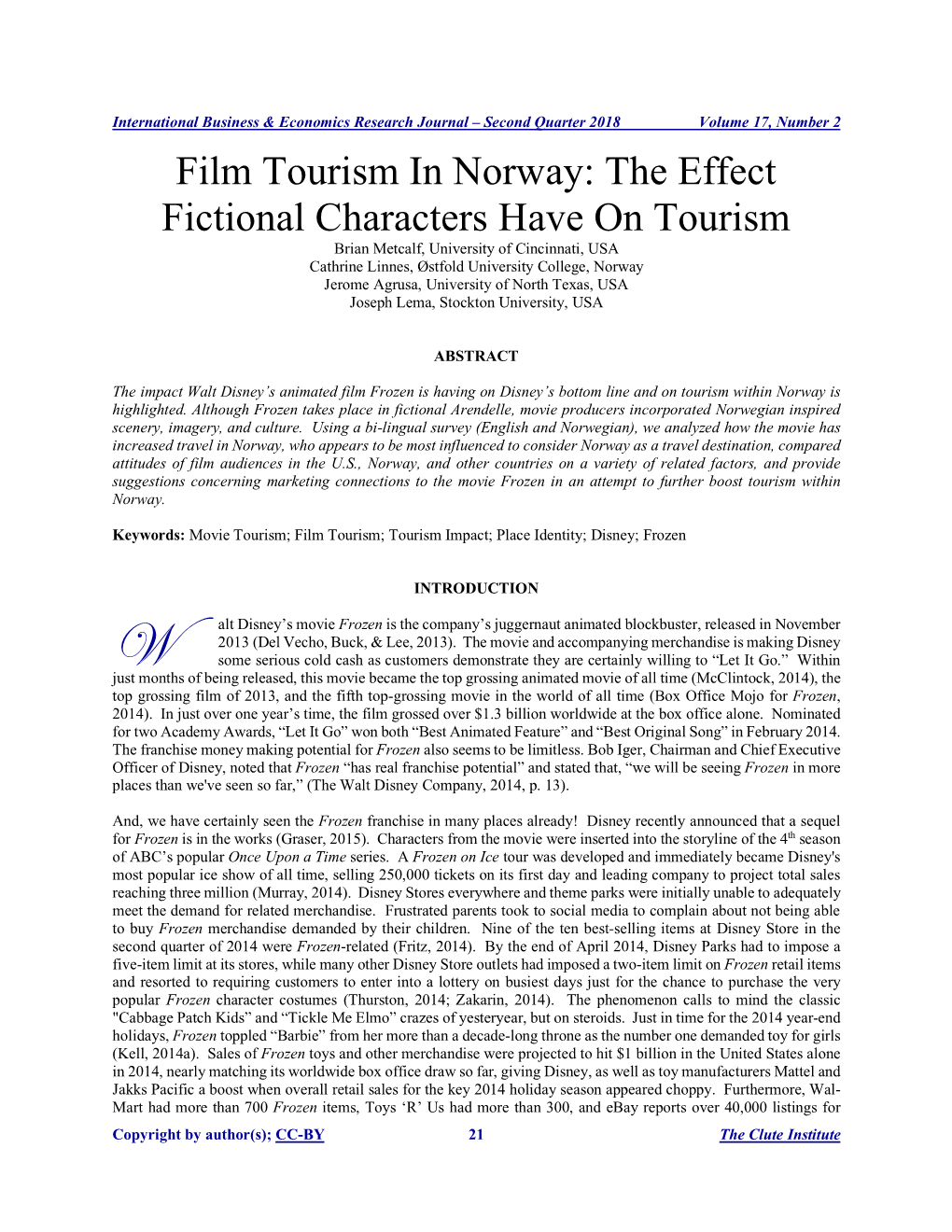 Film Tourism in Norway: the Effect Fictional Characters Have on Tourism