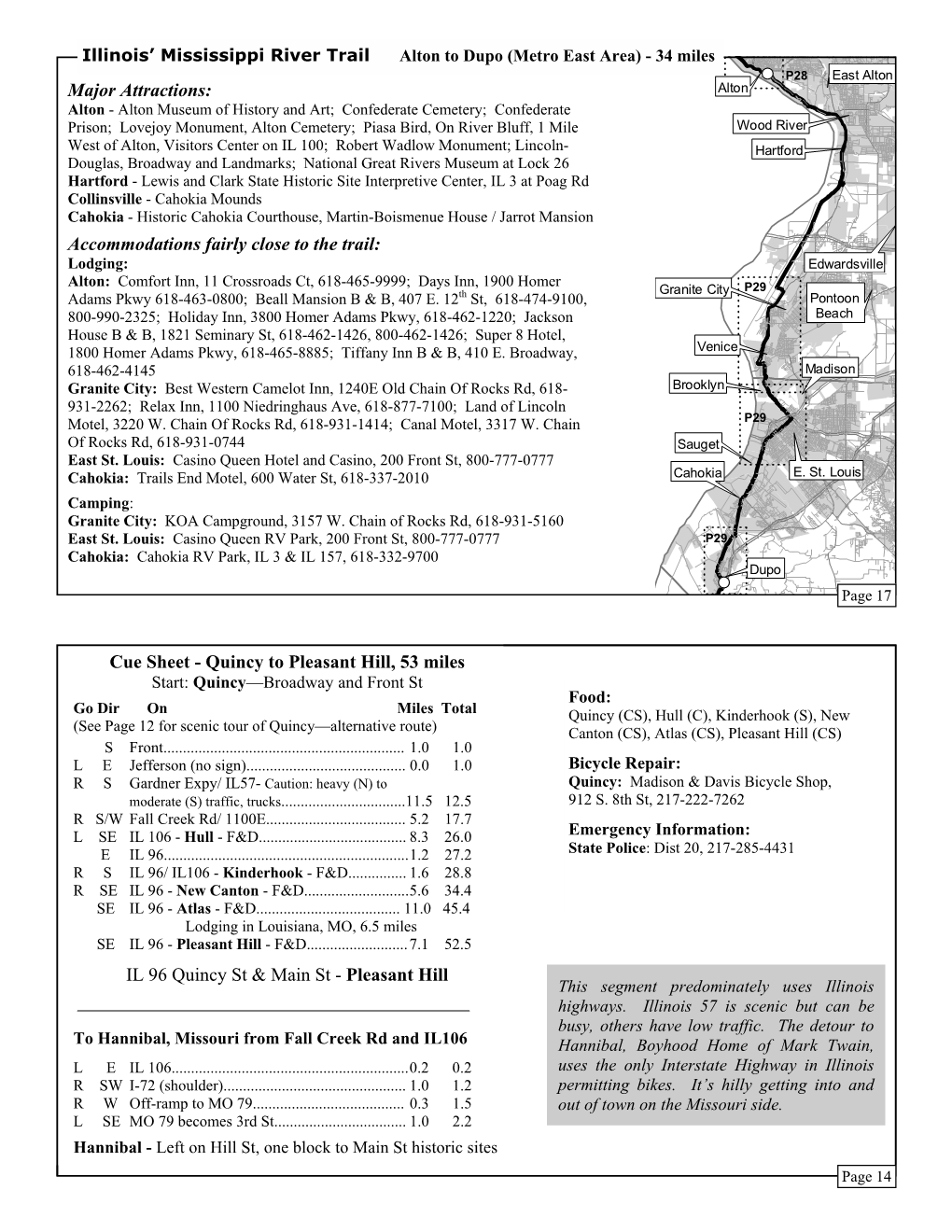 Illinois' Mississippi River Trail Alton to Dupo (Metro East Area)