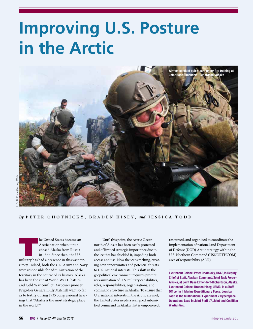 Improving U.S. Posture in the Arctic