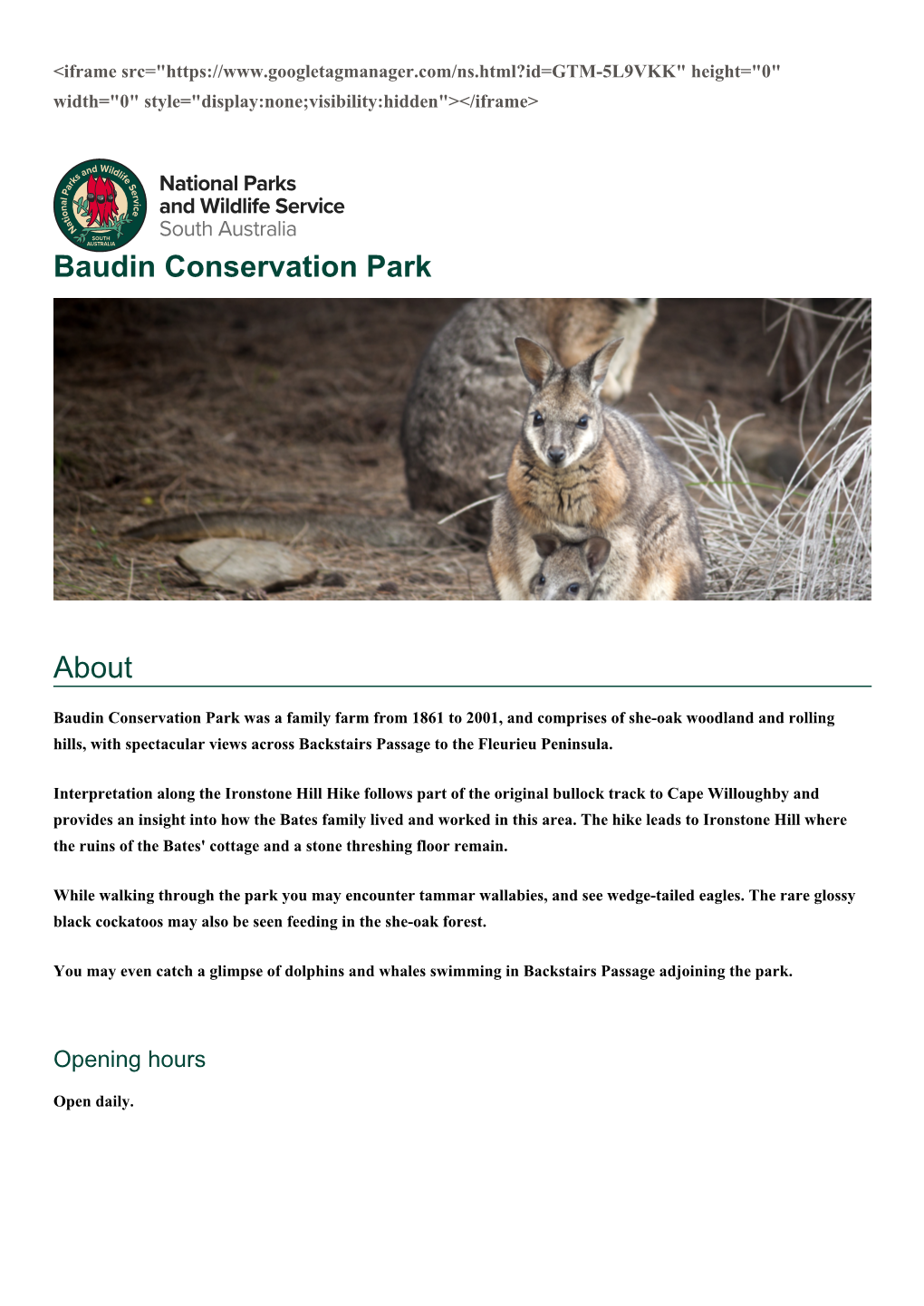 Baudin Conservation Park About