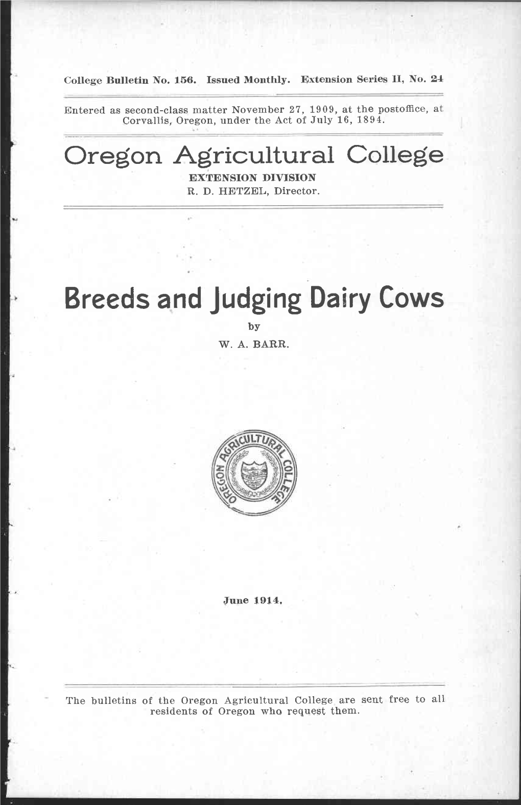 Breeds and Judging Dairy Cows by W