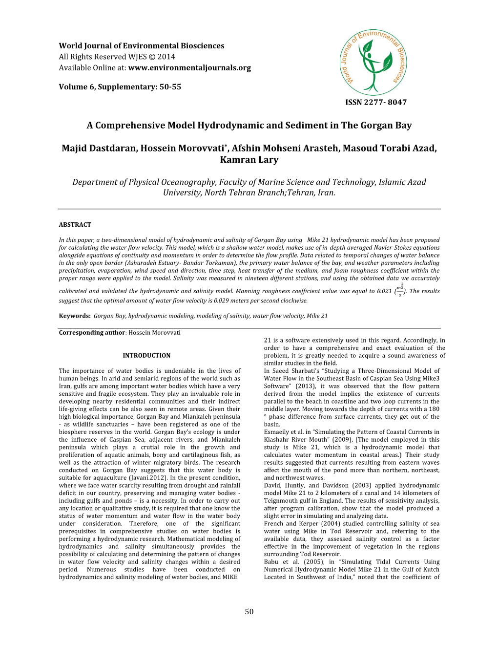 A Comprehensive Model Hydrodynamic and Sediment in the Gorgan Bay