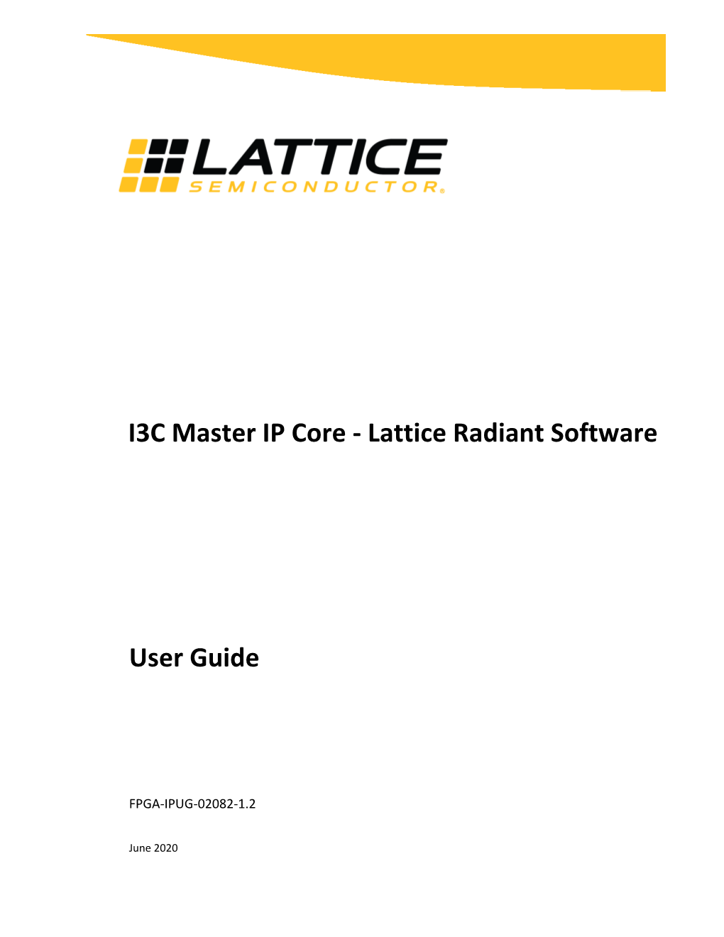 I3C Master IP Core - Lattice Radiant Software