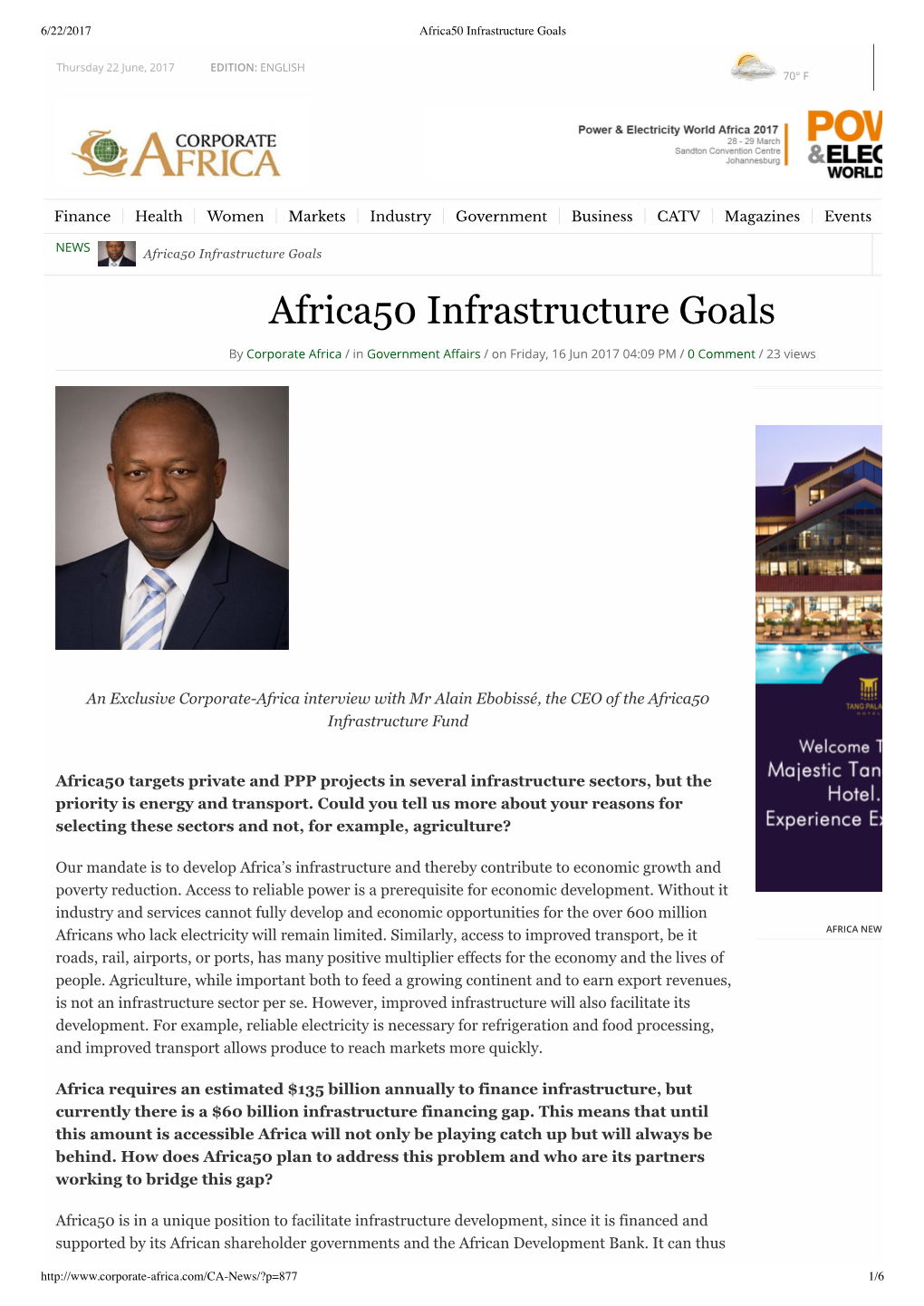 Africa50 Infrastructure Goals