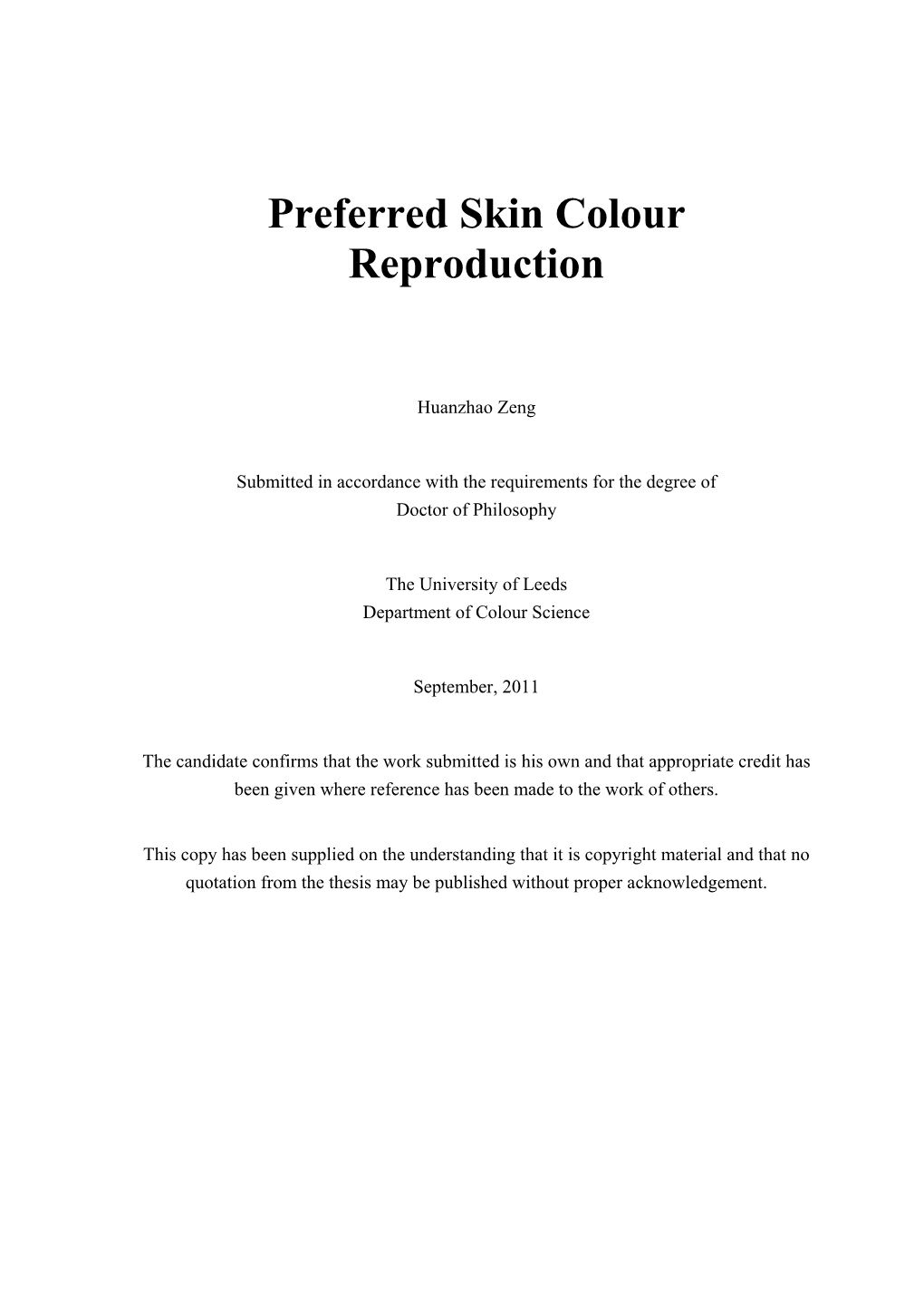 Preferred Skin Colour Reproduction