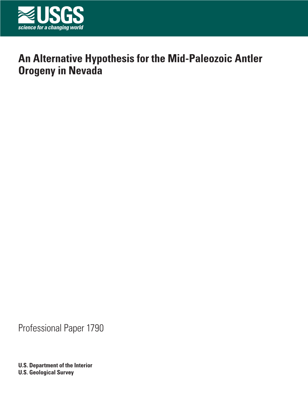 An Alternative Hypothesis for the Mid-Paleozoic Antler Orogeny in Nevada