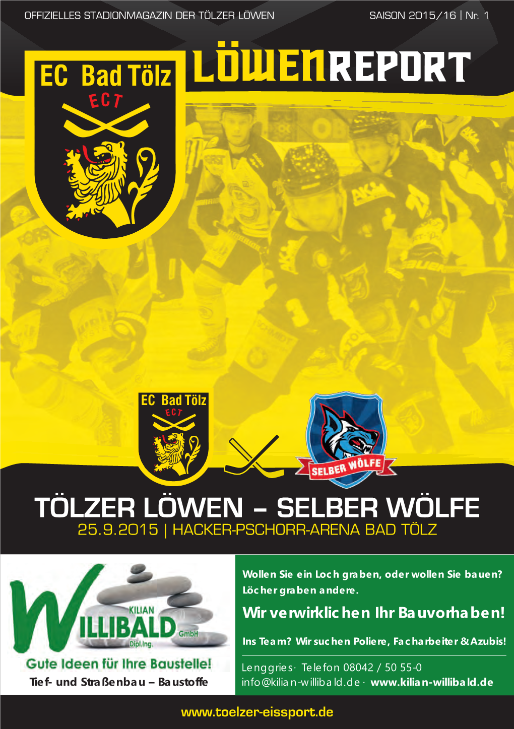 Selber Wölfe 25.9.2015 | Hacker-Pschorr-Arena Bad Tölz