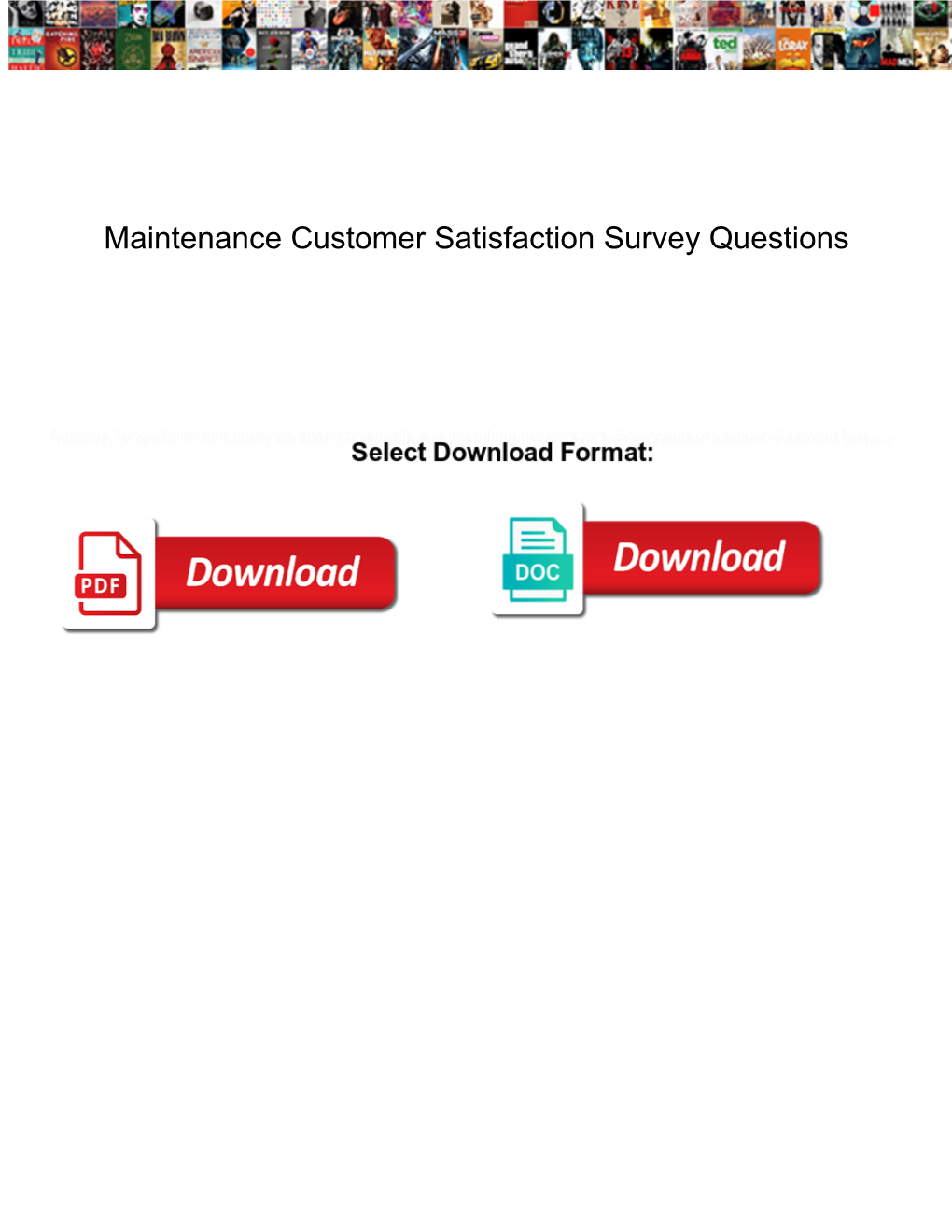 Maintenance Customer Satisfaction Survey Questions