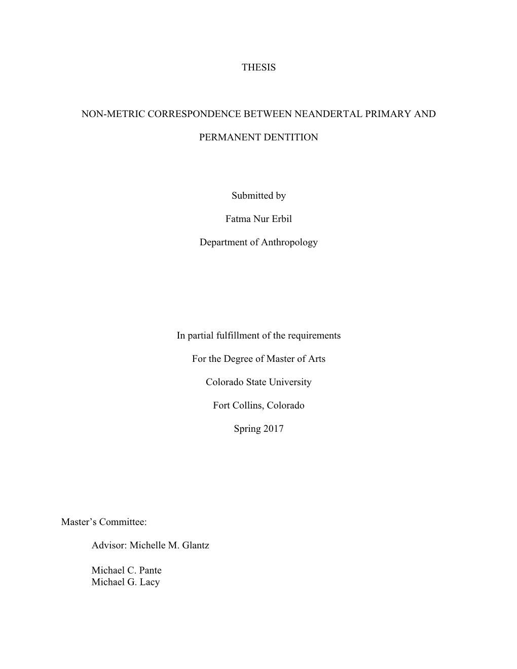 Thesis Non-Metric Correspondence Between