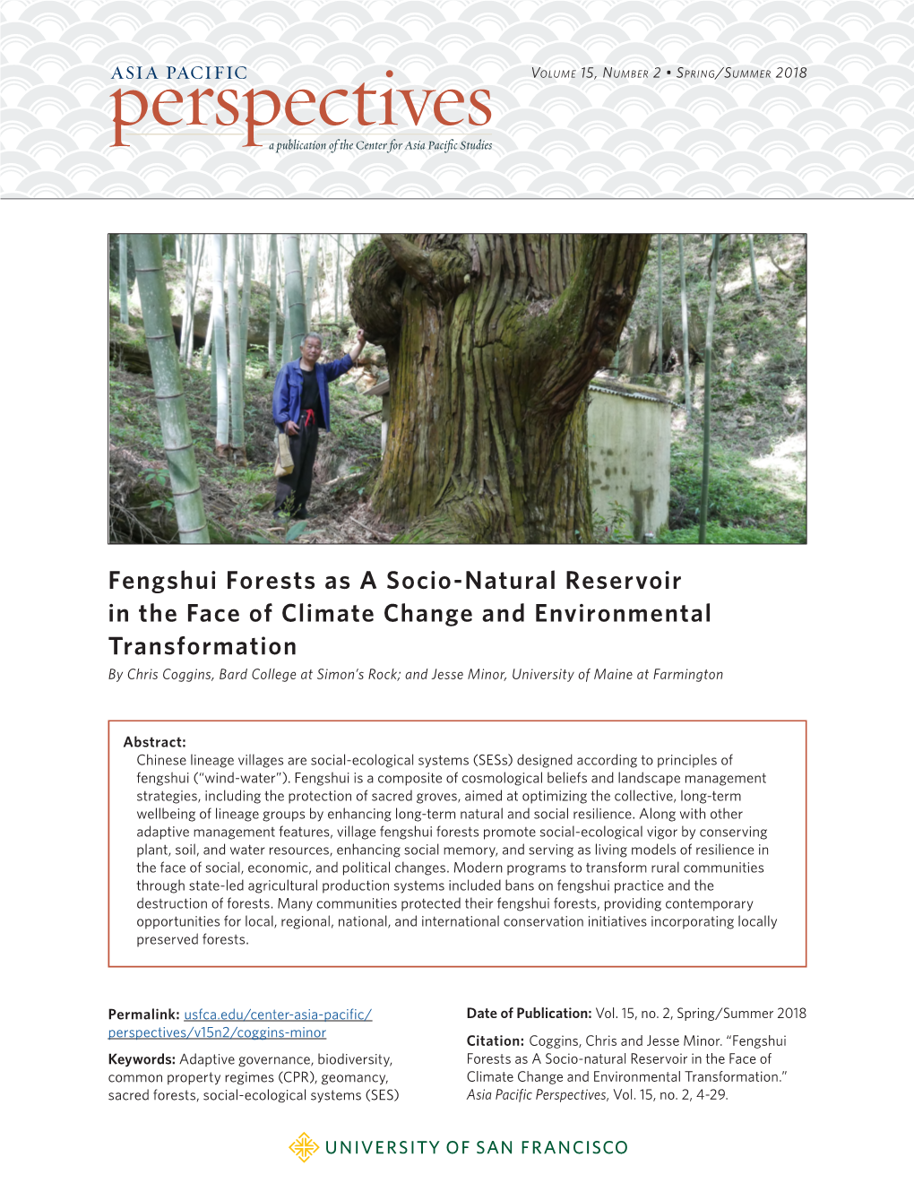 Fengshui Forests As a Socio-Natural Reservoir in the Face of Climate