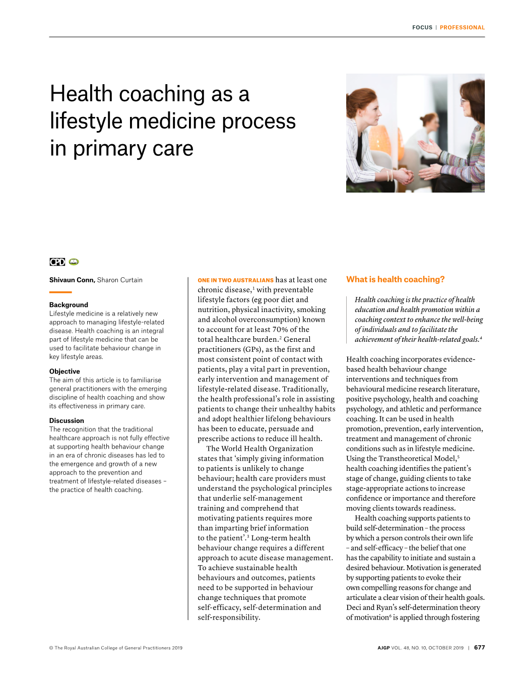 Health Coaching As a Lifestyle Medicine Process in Primary Care