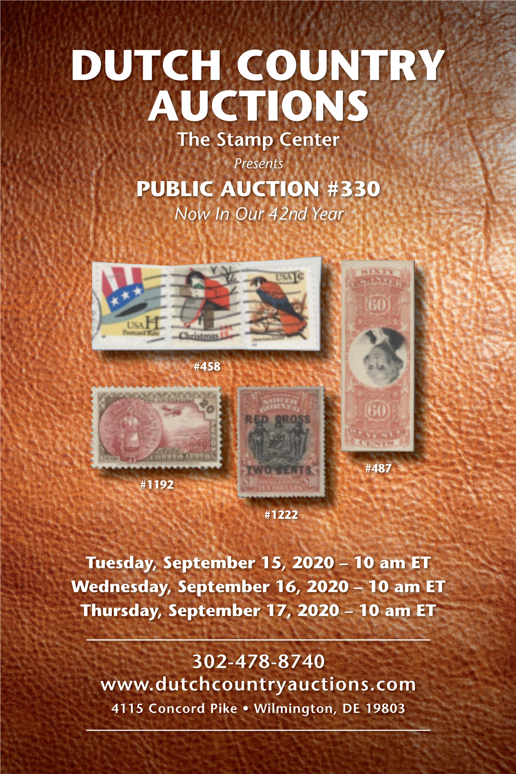 The Stamp Center Presents PUBLIC AUCTION #330 Now in Our 42Nd Year