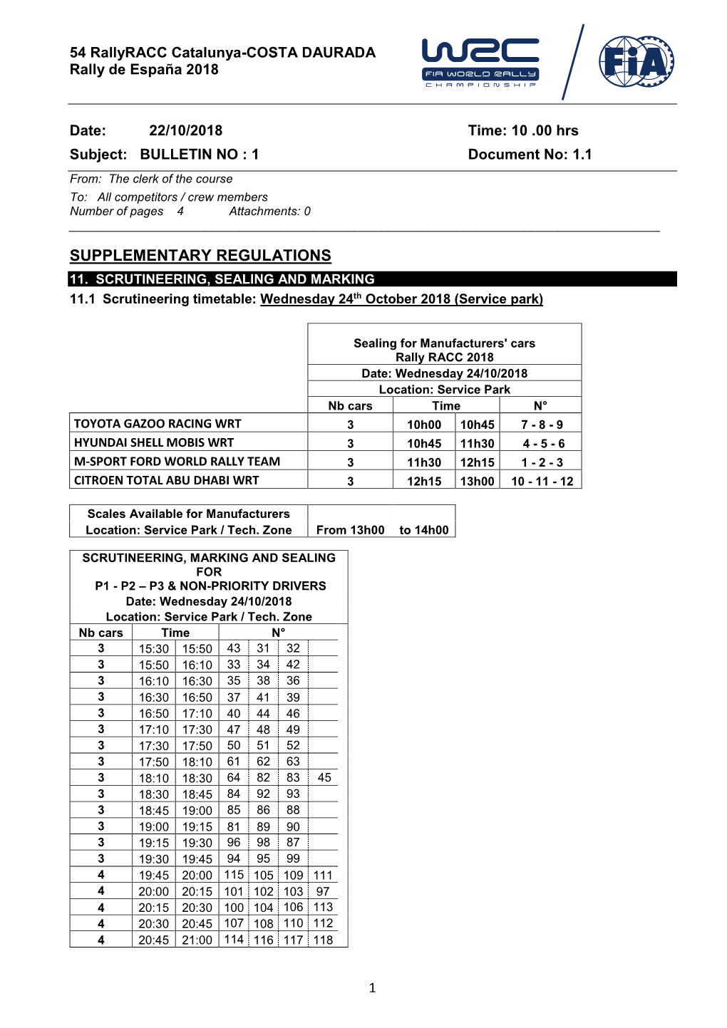 Supplementary Regulations