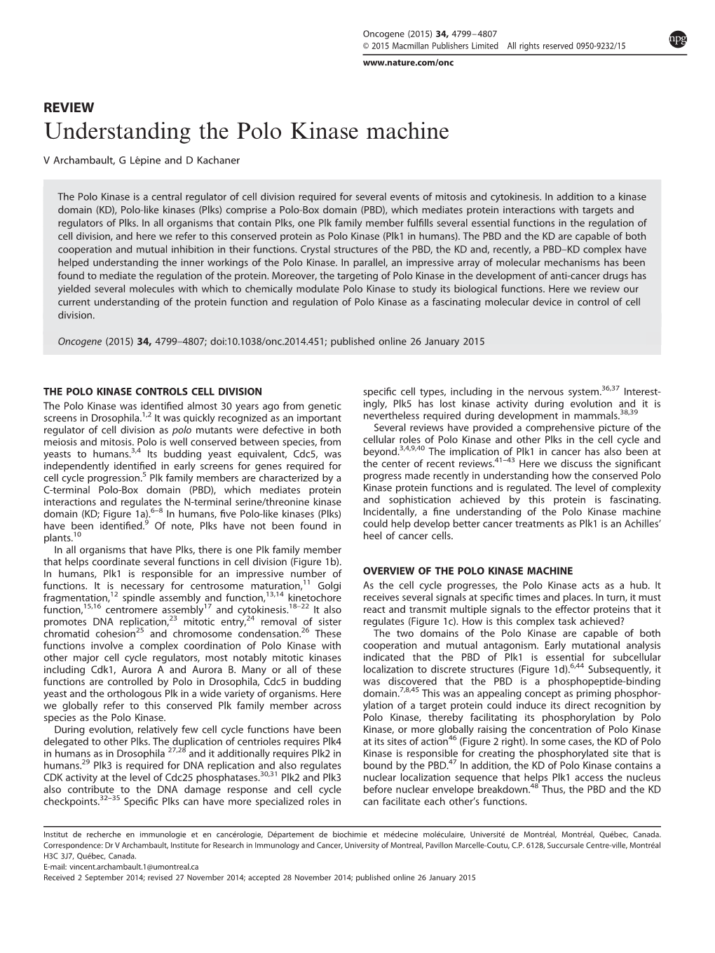 Understanding the Polo Kinase Machine