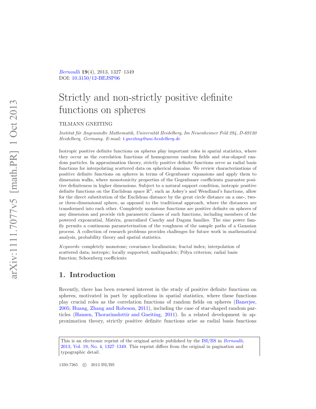 Strictly and Non-Strictly Positive Definite Functions on Spheres