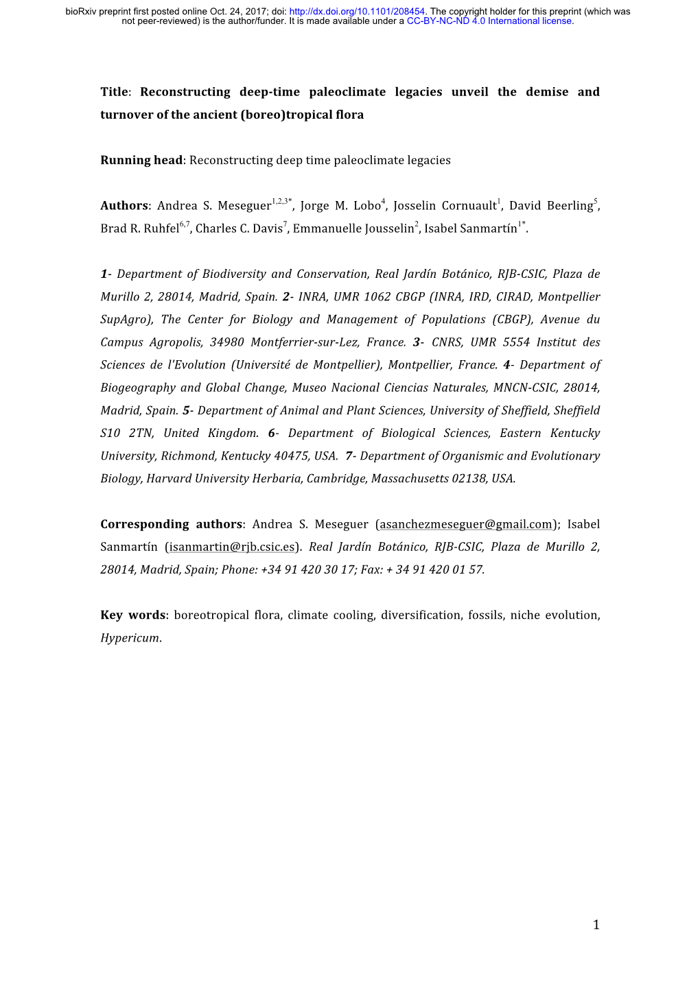 Title: Reconstructing Deep-Time Paleoclimate Legacies Unveil the Demise and Turnover of the Ancient (Boreo)Tropical Flora