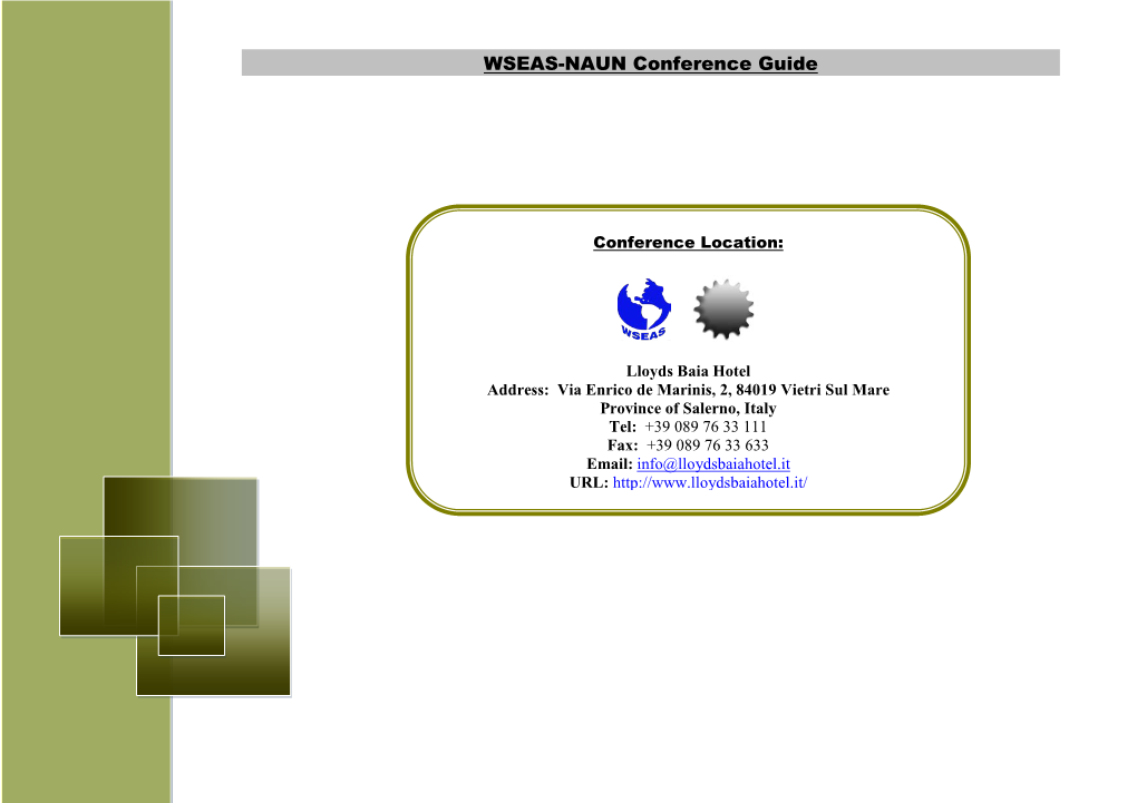 WSEAS-NAUN Conference Guide