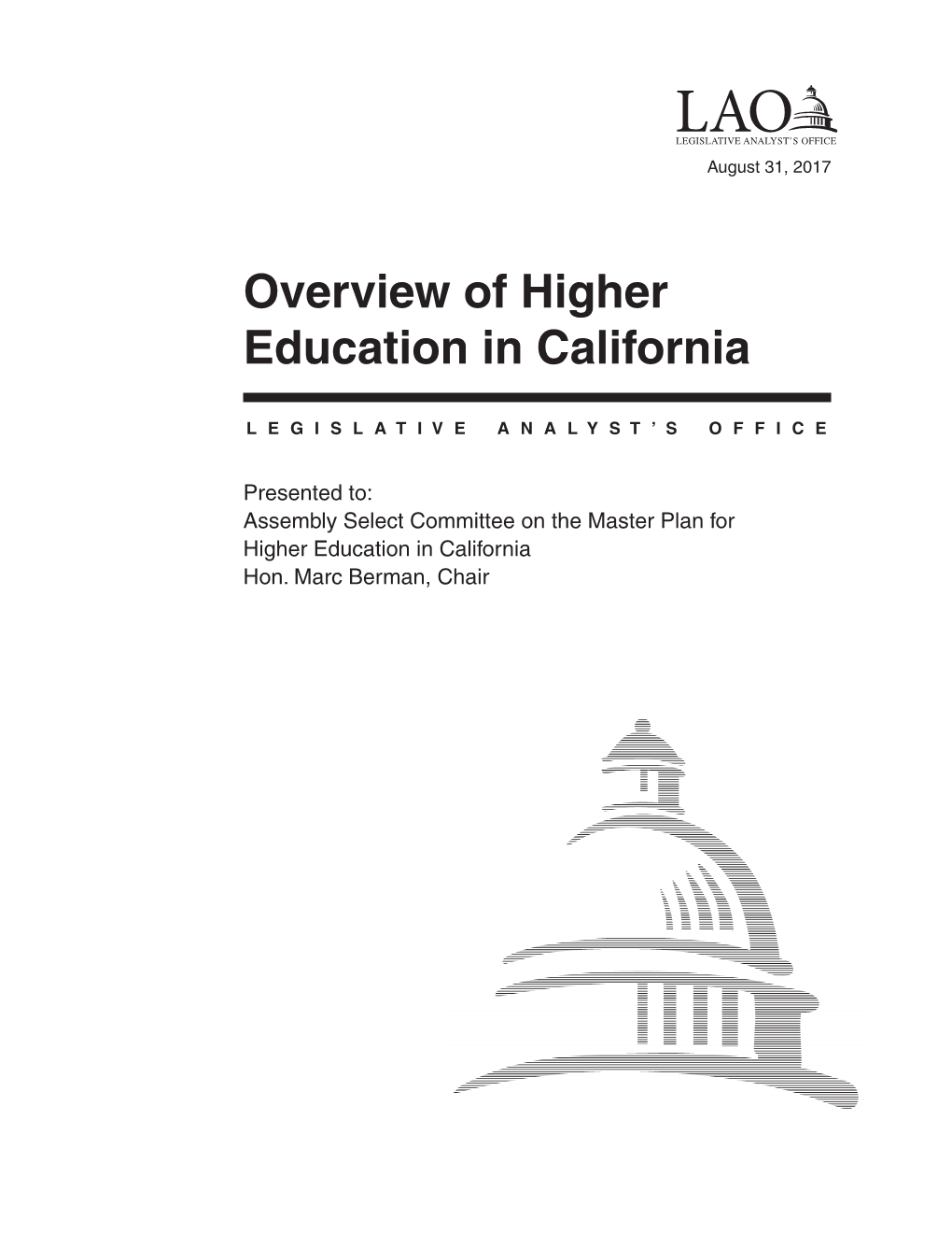 Overview of Higher Education in California