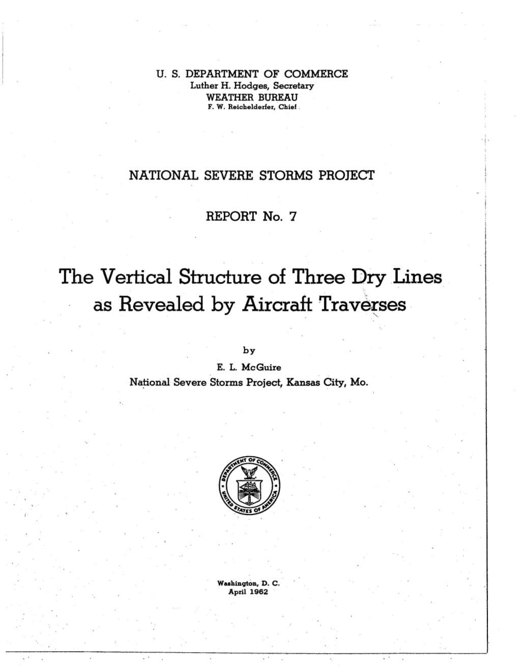 The Vertical Structure of Three Dry Lines As Revealed by Aircraft Trave~Ses