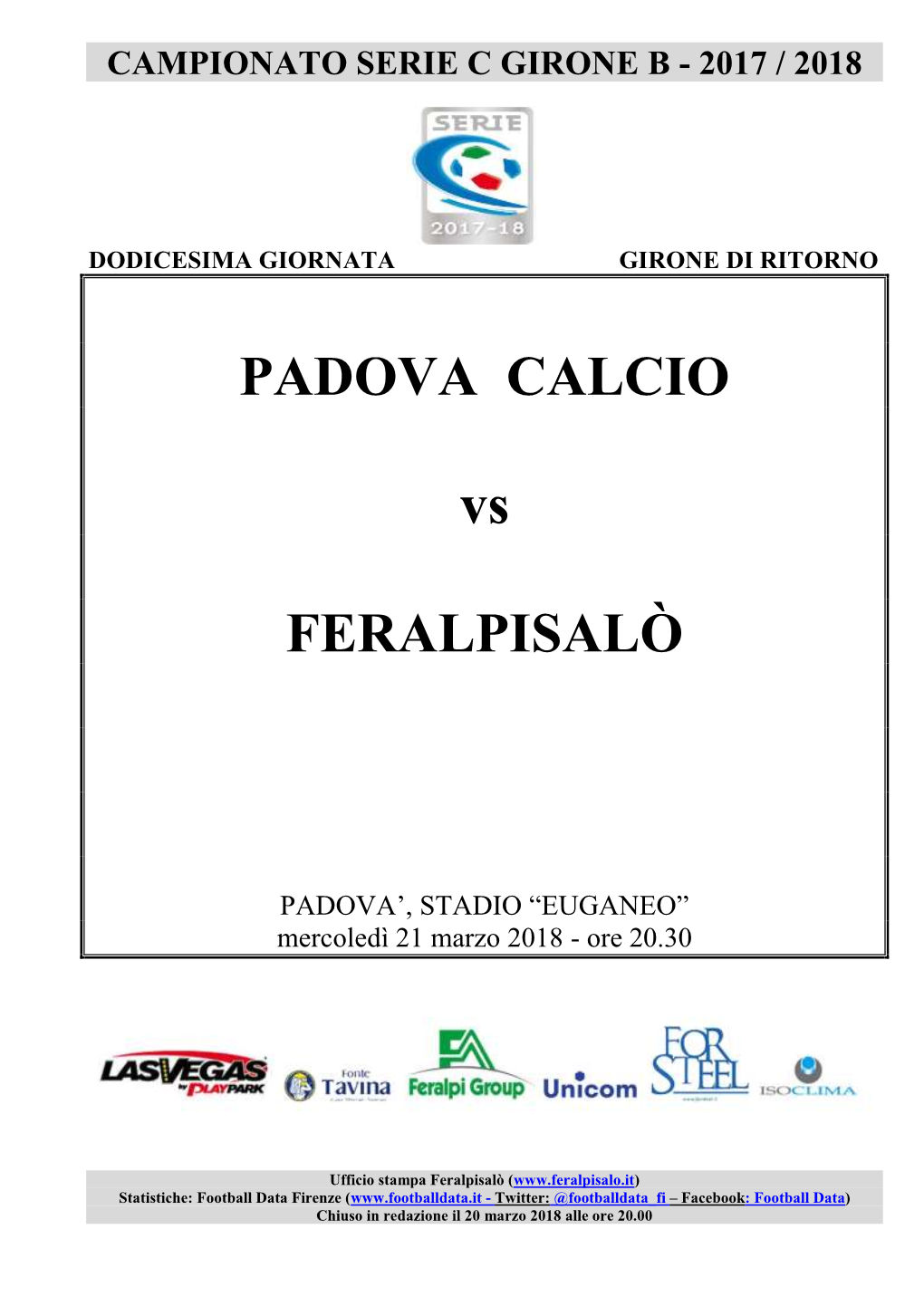 PADOVA CALCIO Vs FERALPISALÒ