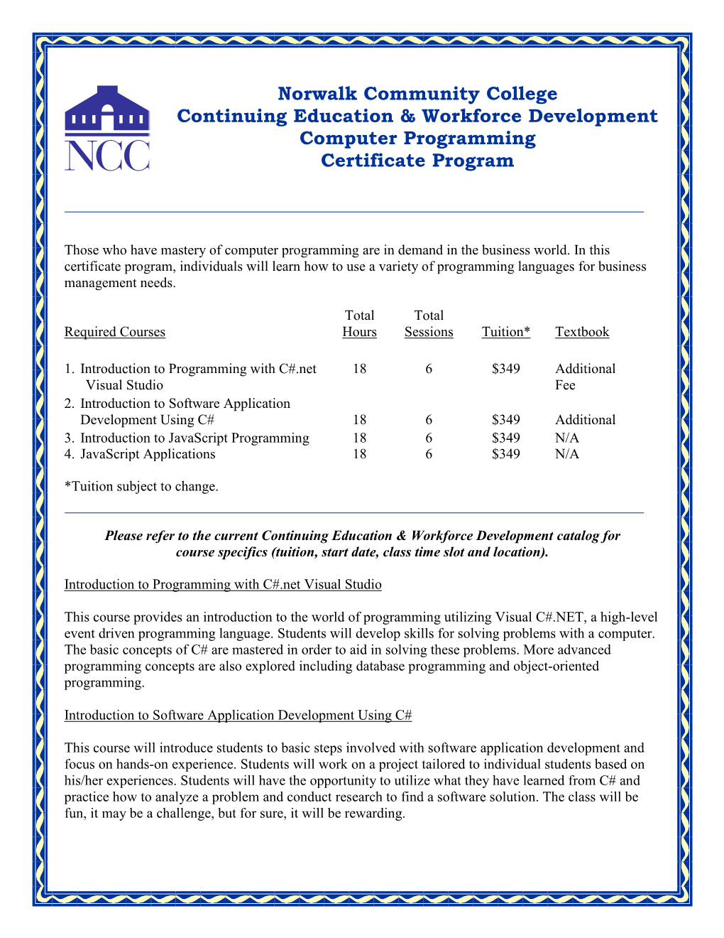 Computer Programming Certificate Program