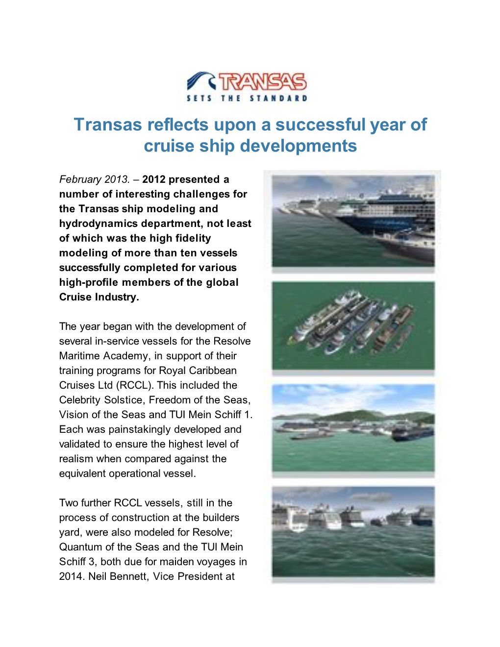 Transas Reflects Upon a Successful Year of Cruise Ship Developments