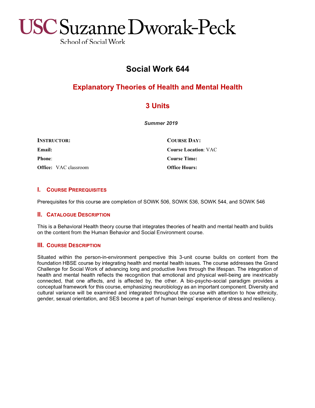 Social Work 644