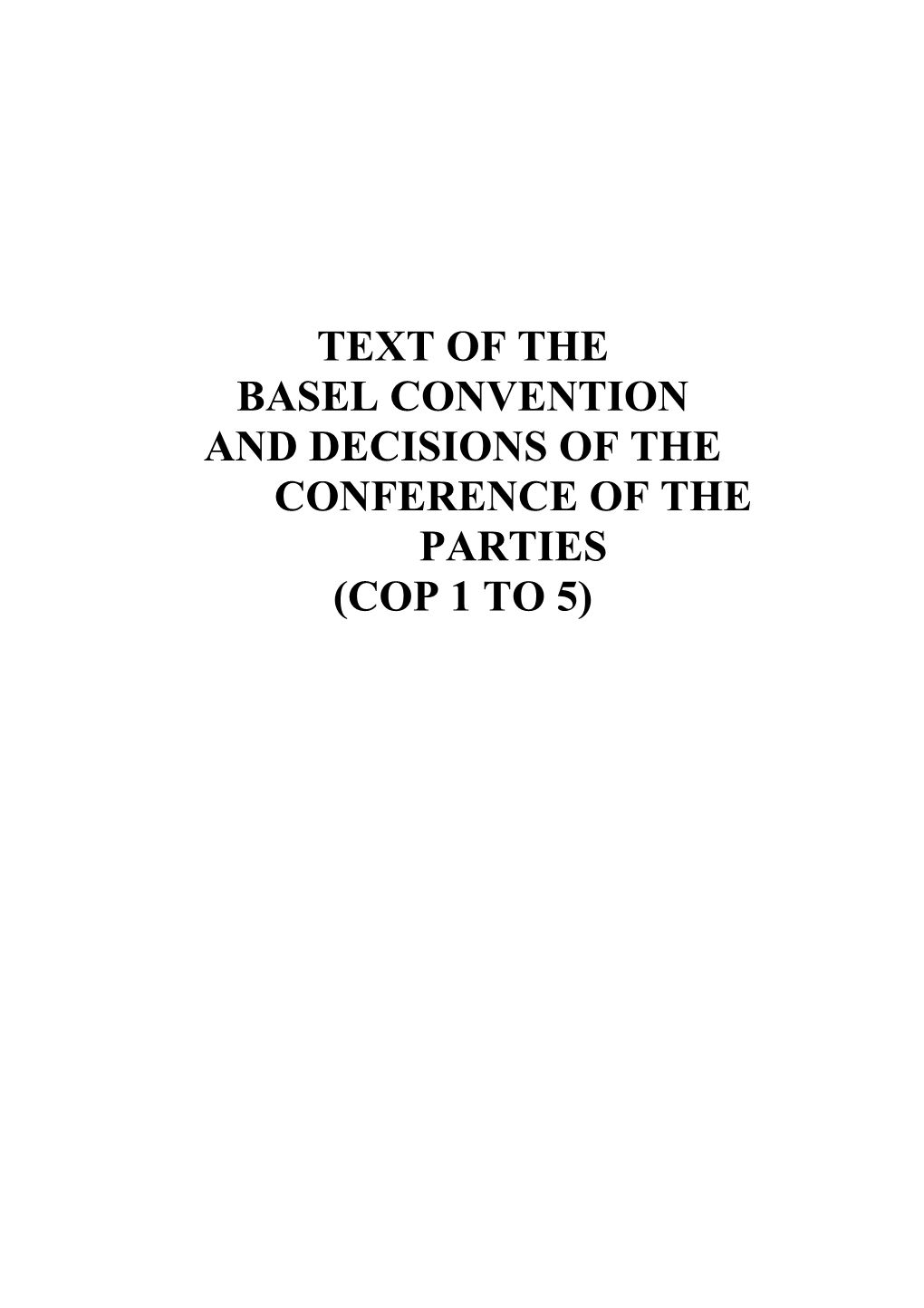 And Decisions of the Conference of the Parties