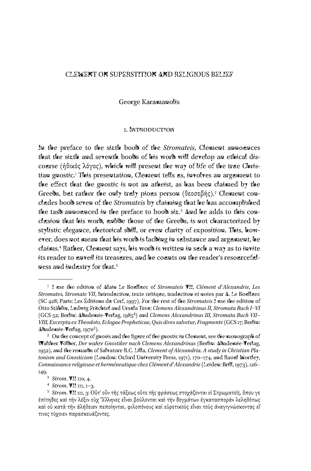 CLEMENT on SUPERSTITION and RELIGIOUS BELIEF George