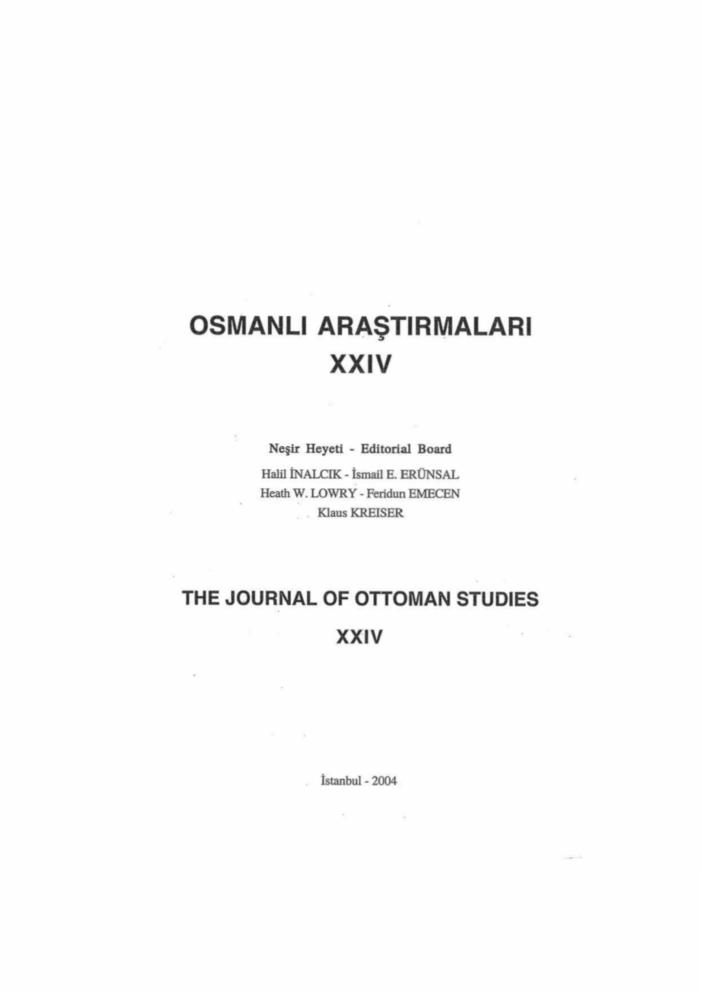 Osmanli Araştirmalari Xxiv