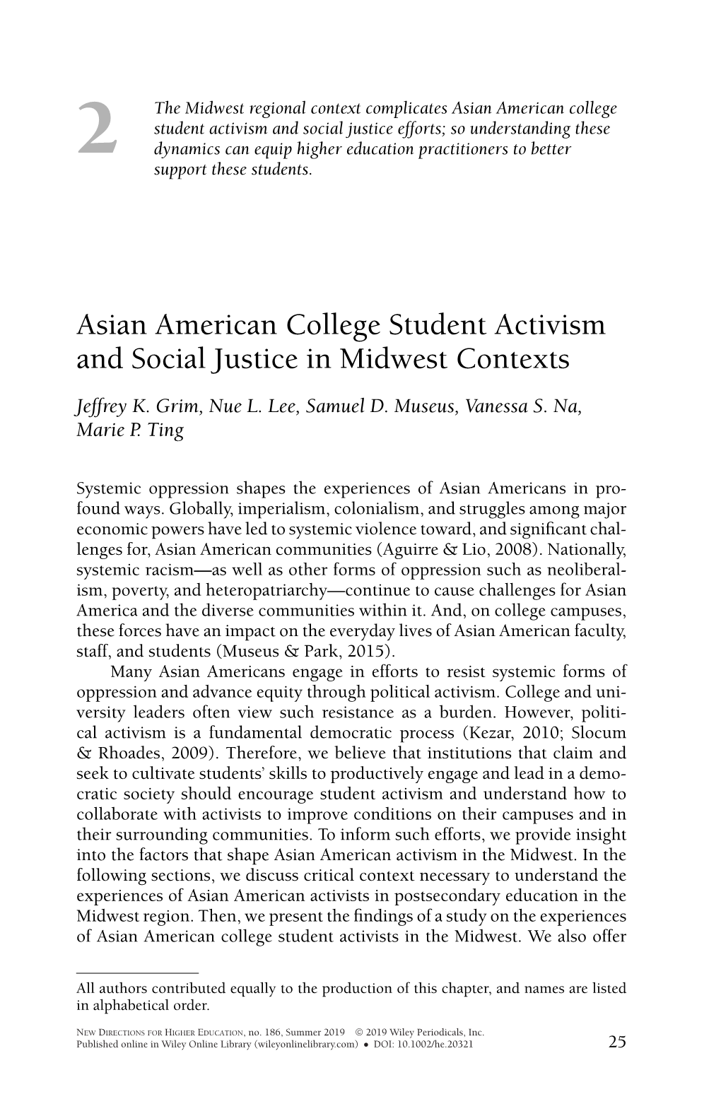 2 the Midwest Regional Context Complicates Asian American College