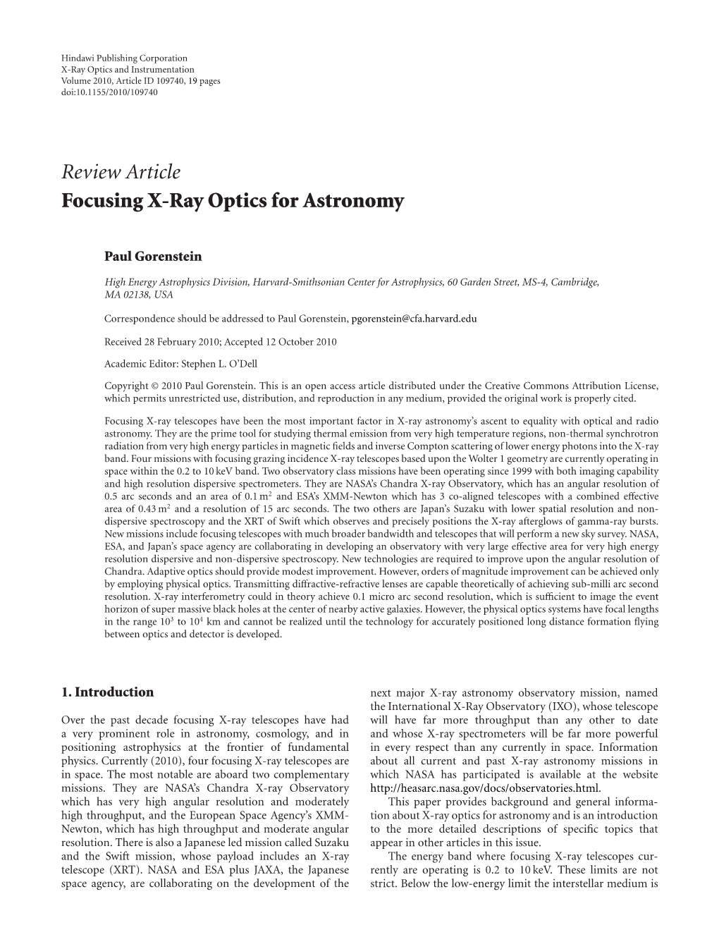 Focusing X-Ray Optics for Astronomy