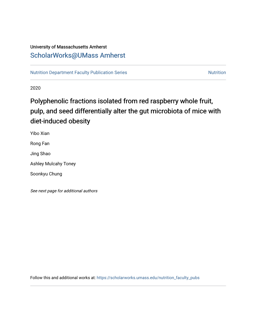 Polyphenolic Fractions Isolated from Red Raspberry Whole Fruit, Pulp, and Seed Differentially Alter the Gut Microbiota of Mice with Diet-Induced Obesity
