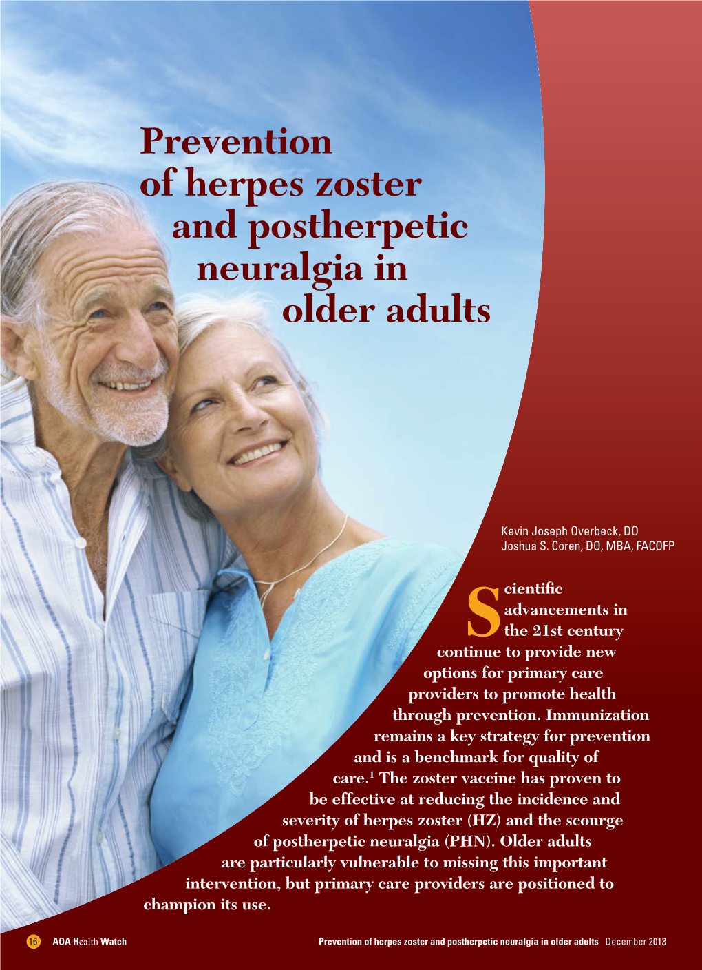 Prevention of Herpes Zoster and Postherpetic Neuralgia in Older Adults