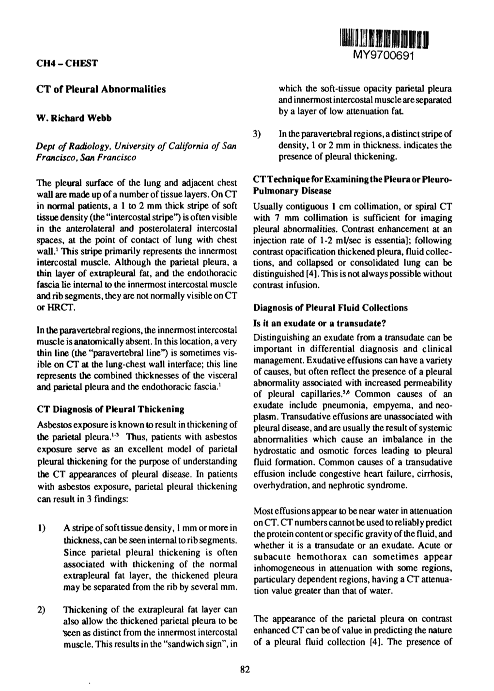 MY9700691 CT of Pleural Abnormalities