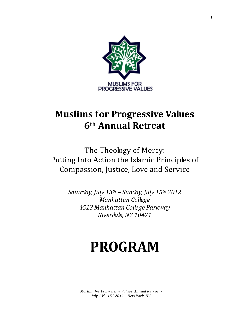 Muslims for Progressive Values 6Th Annual Retreat