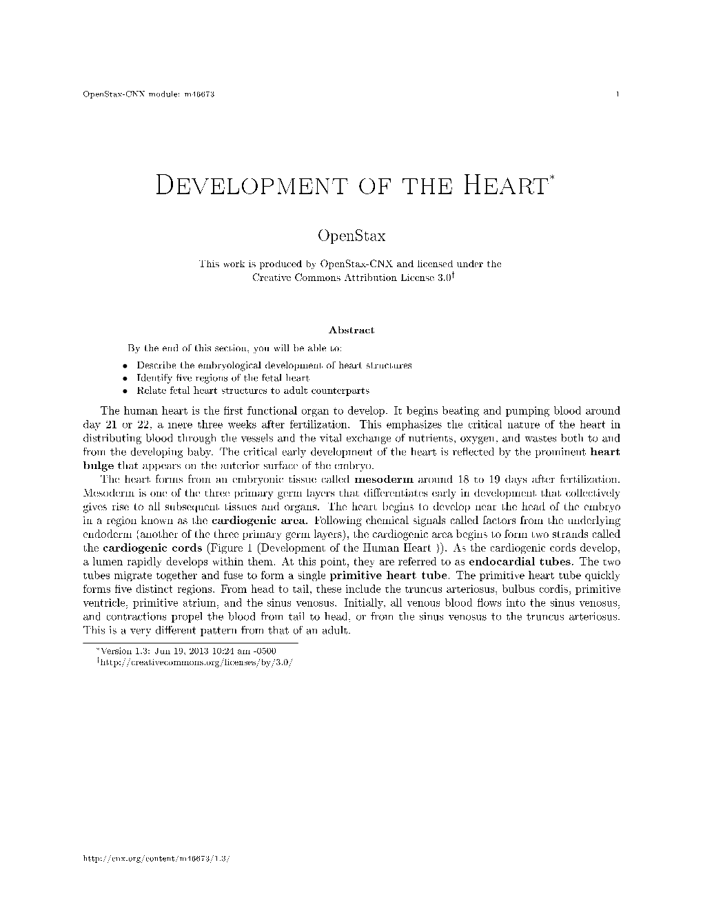 Development of the Heart*