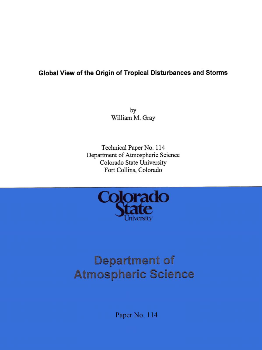 Global View of the Origin of Tropical Disturbances and Storms