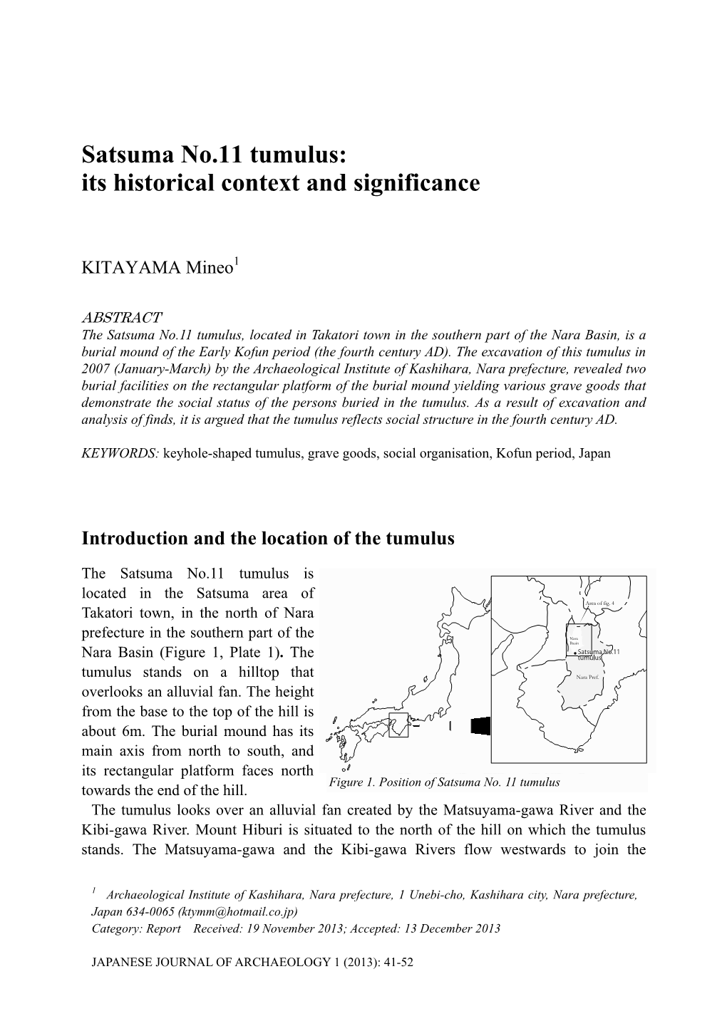 Satsuma No.11 Tumulus: Its Historical Context and Significance