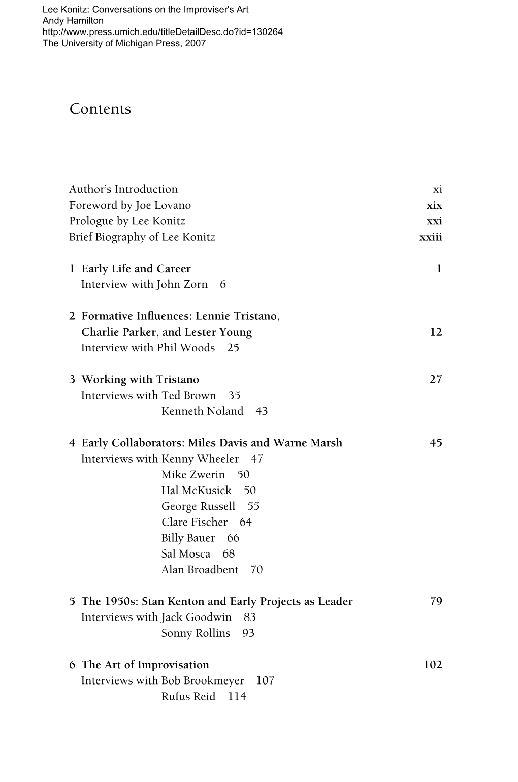 Table of Contents