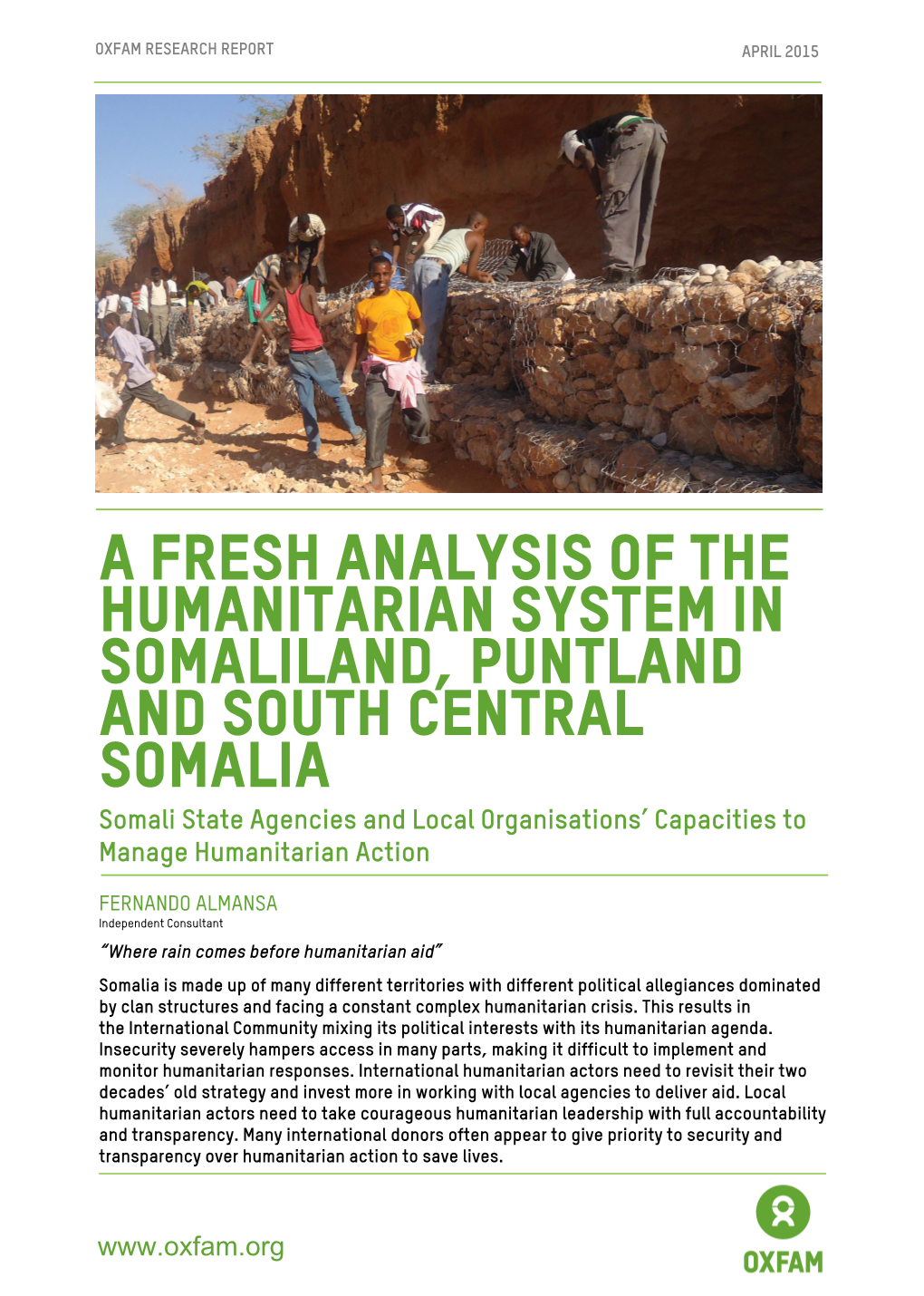 A Fresh Analysis of the Humanitarian System in Somaliland, Puntland