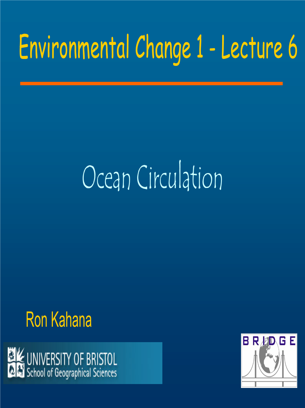 Ocean Circulation