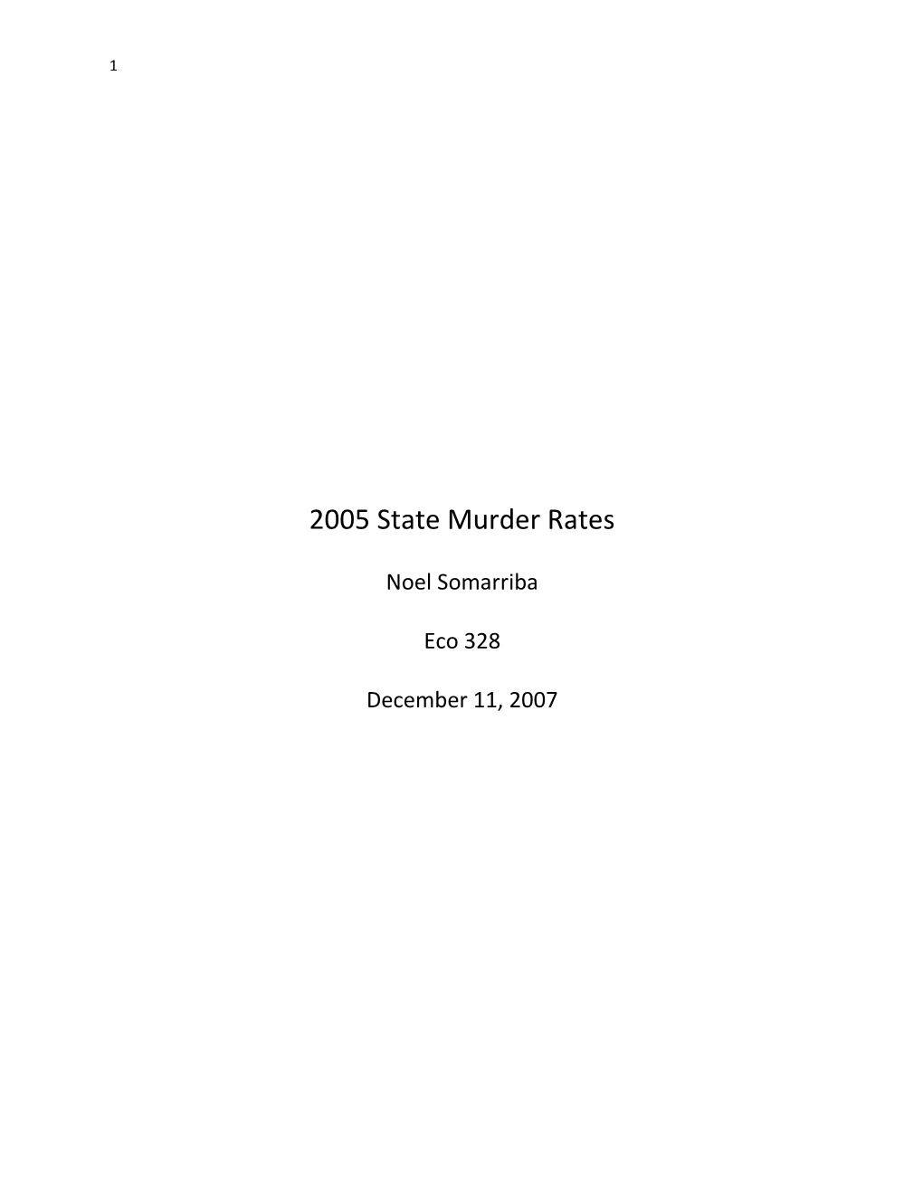 2005 State Murder Rates