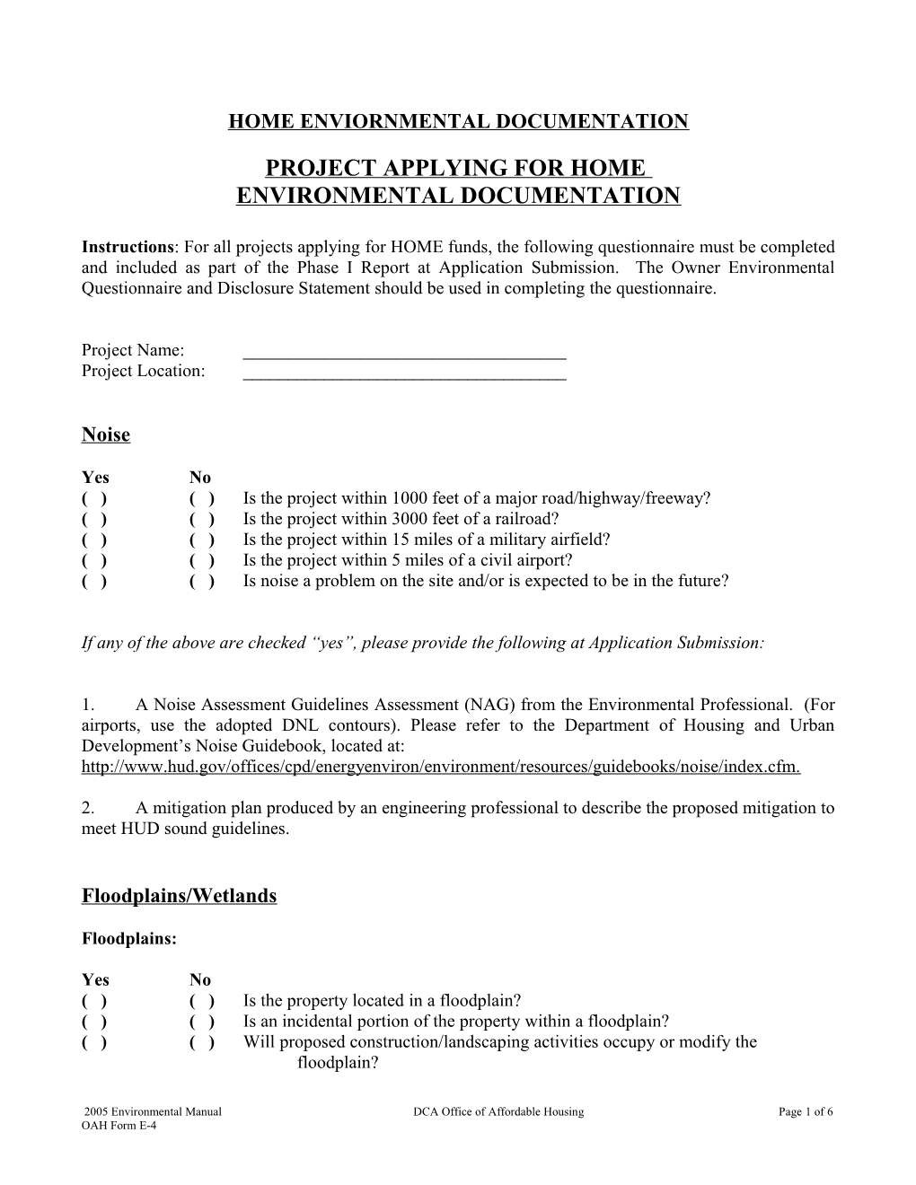 Project Applying for Home