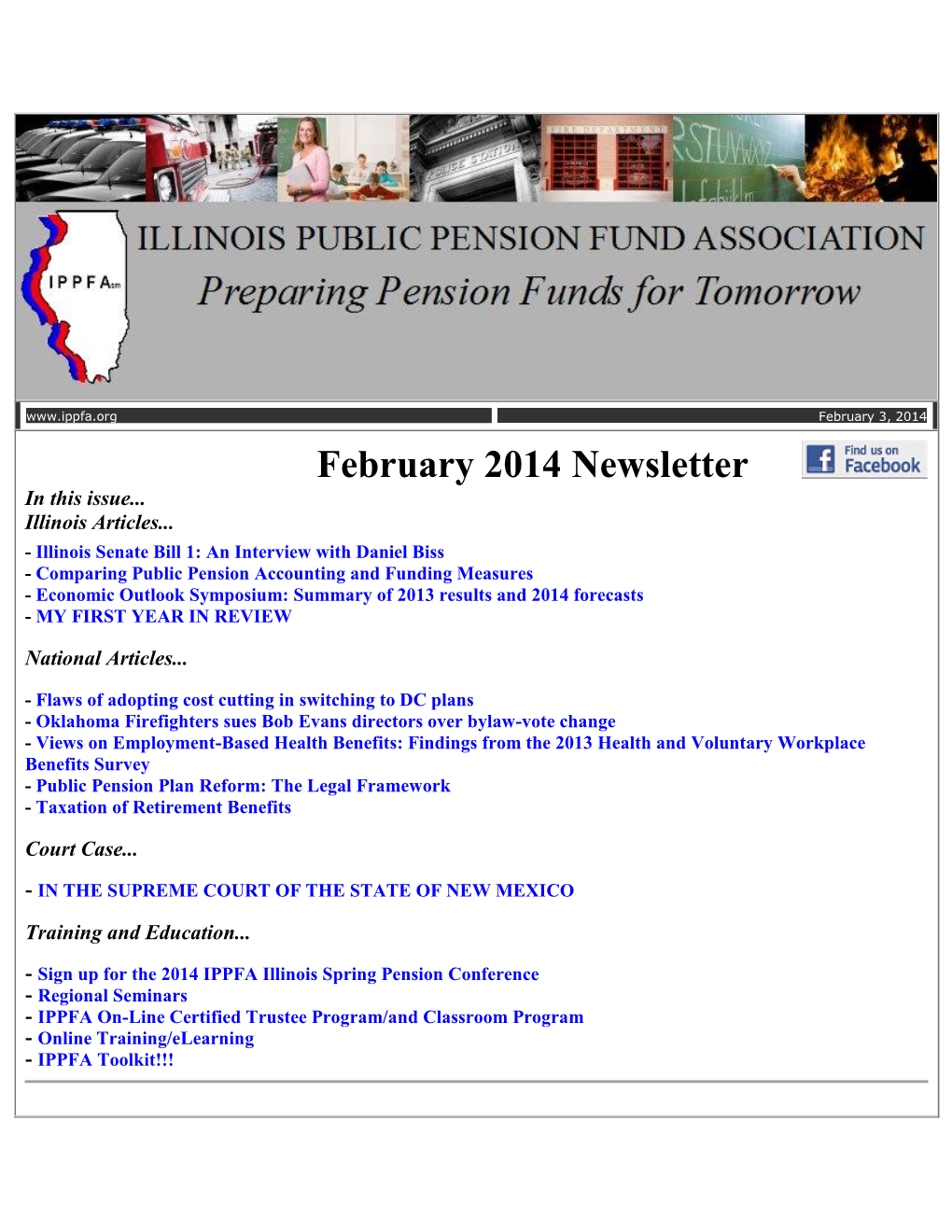 February 2014 Newsletter in This Issue
