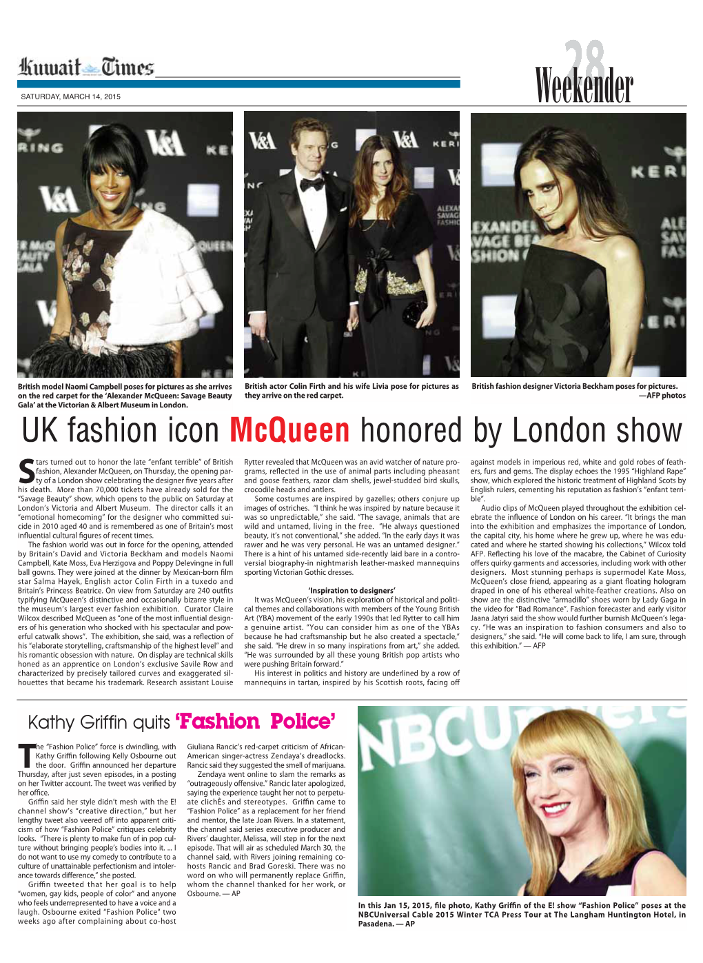 UK Fashion Icon Mcqueen Honored by London Show