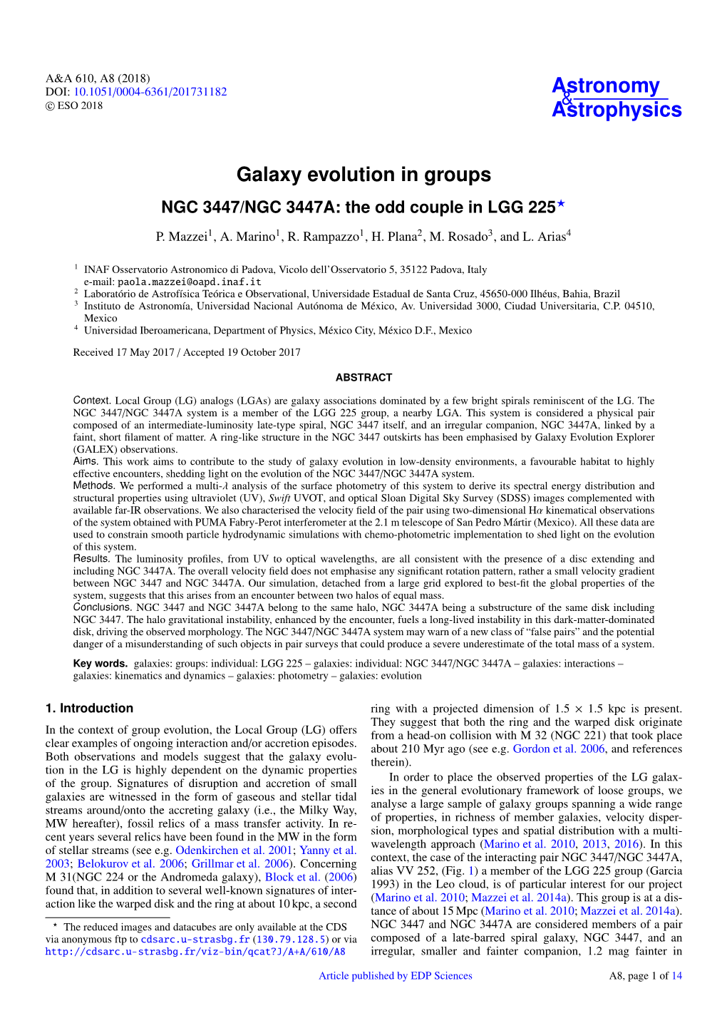 Galaxy Evolution in Groups NGC 3447/NGC 3447A: the Odd Couple in LGG 225?